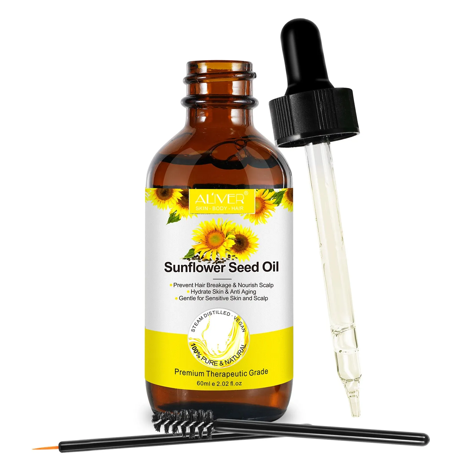 Aliver Organic Sunflower Seed Oil For Skin, Face, & Hair