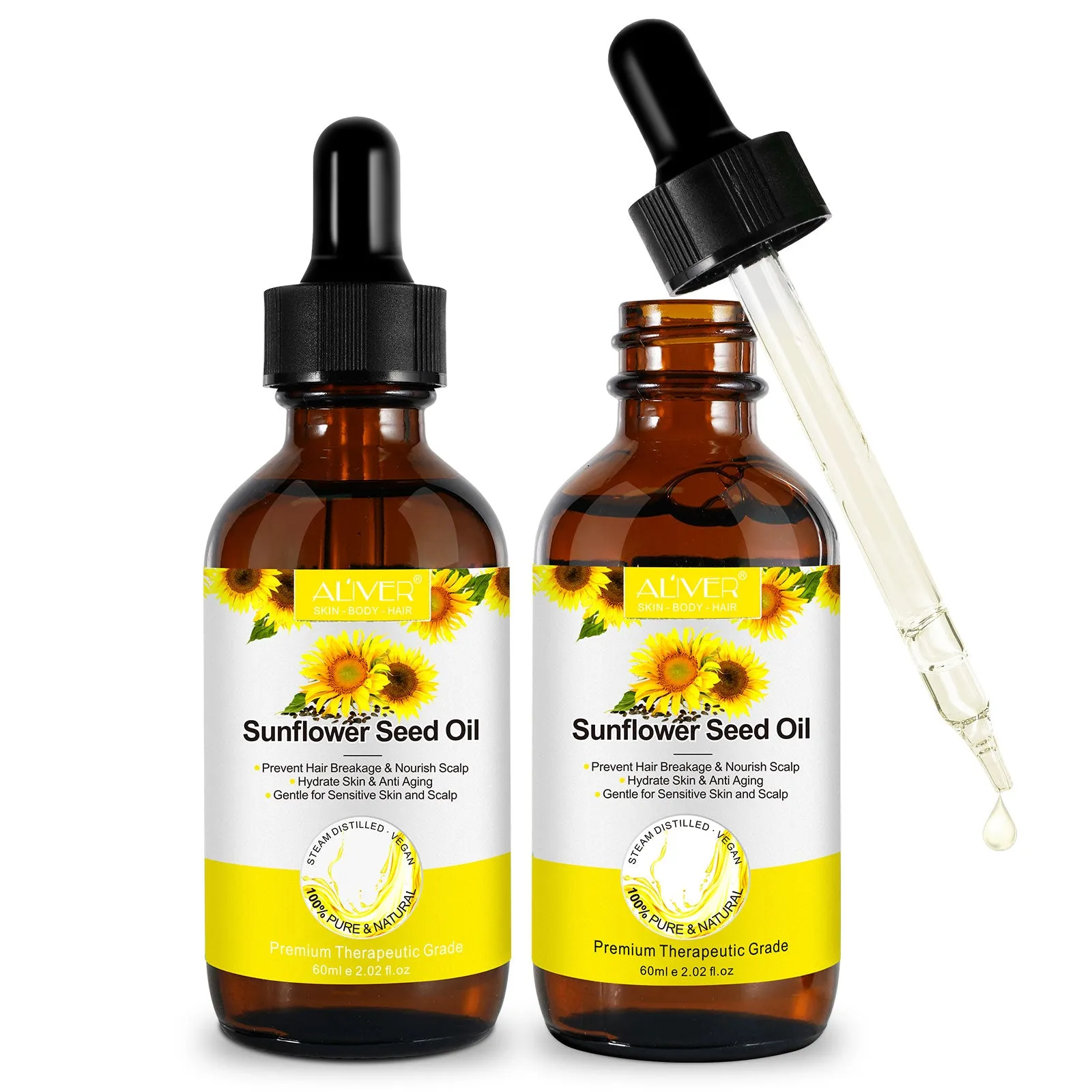 Aliver Organic Sunflower Seed Oil For Skin, Face, & Hair