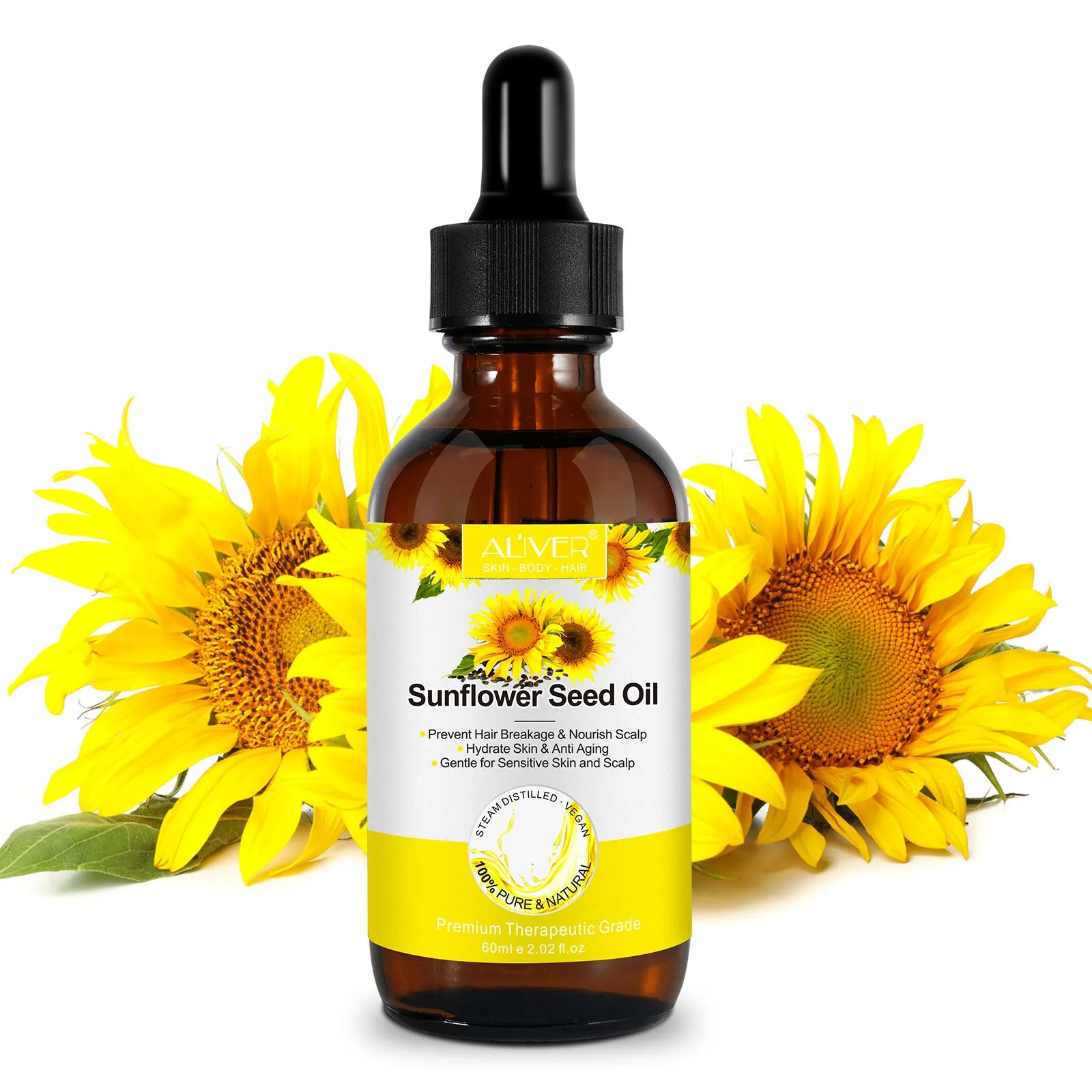 Aliver Organic Sunflower Seed Oil For Skin, Face, & Hair