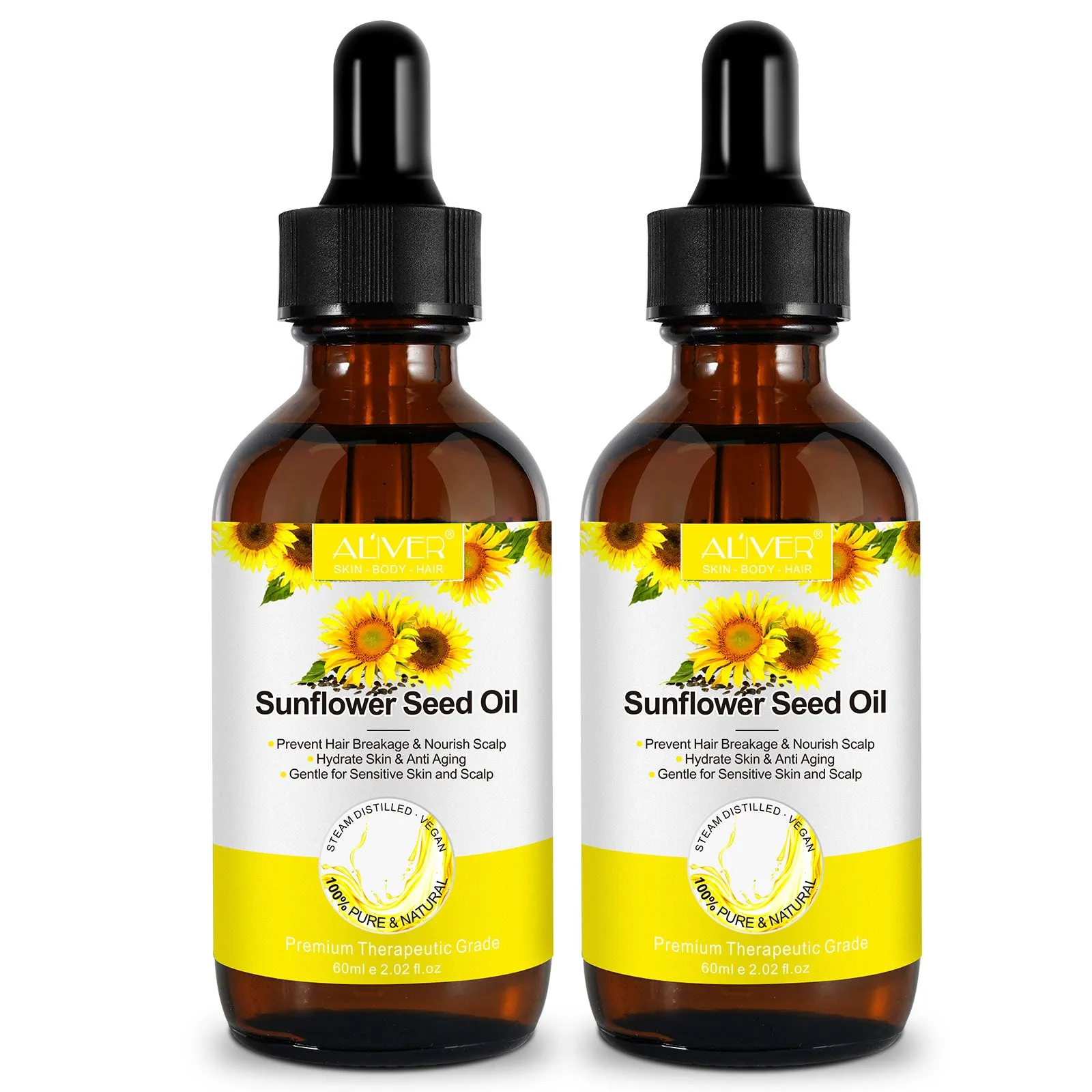Aliver Organic Sunflower Seed Oil For Skin, Face, & Hair