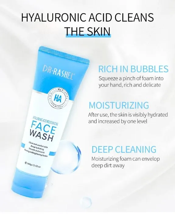 DR.RASHEL Hyaluronic Acid Moisturizing And Smooth Face Wash 100g DRL- 1635