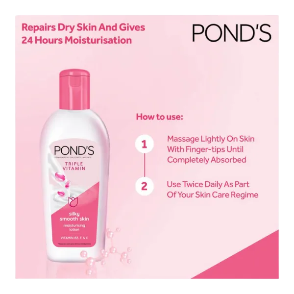 Ponds Triple Vitamin Moisturizing Lotion Vitamin B3 E & C 200ml